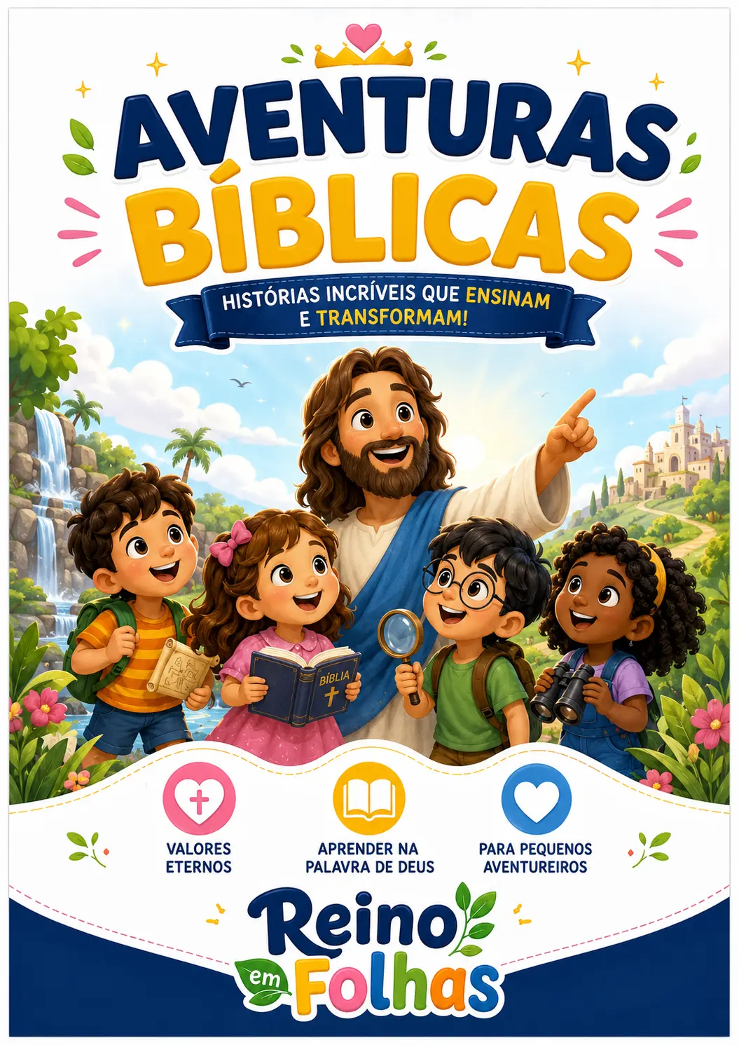 Capa do material Aventuras Bíblicas — Reino em Folhas